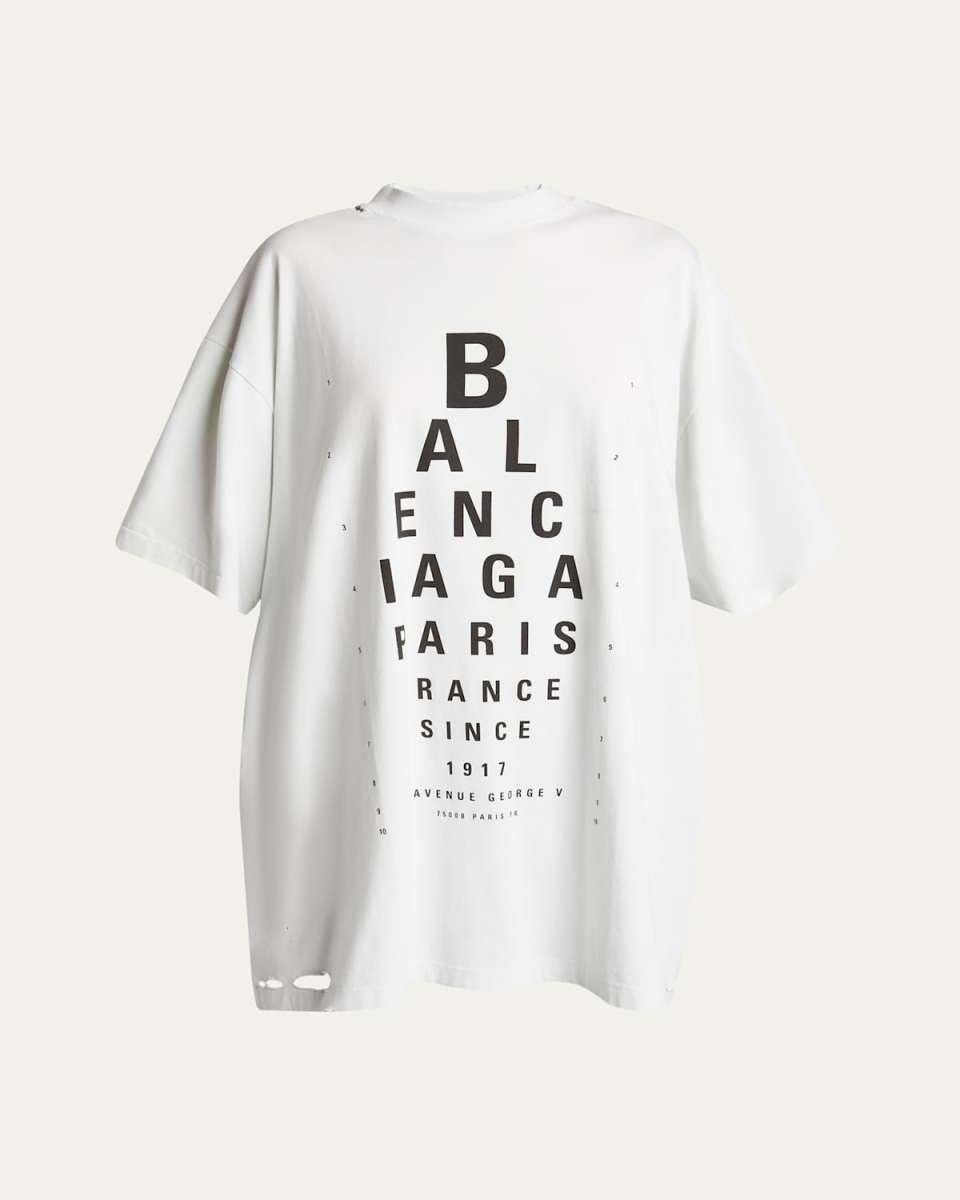 Optical Print Oversized Jersey T-Shirt